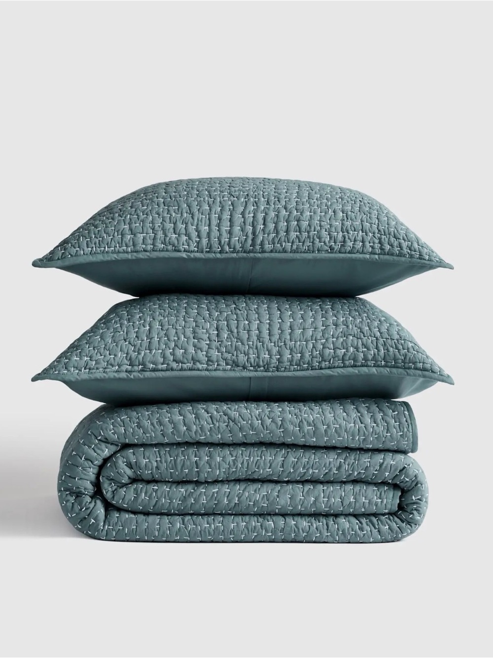 Quince Organic Cotton Hand Stitched Quilt in Ocean Full/Queen 1283